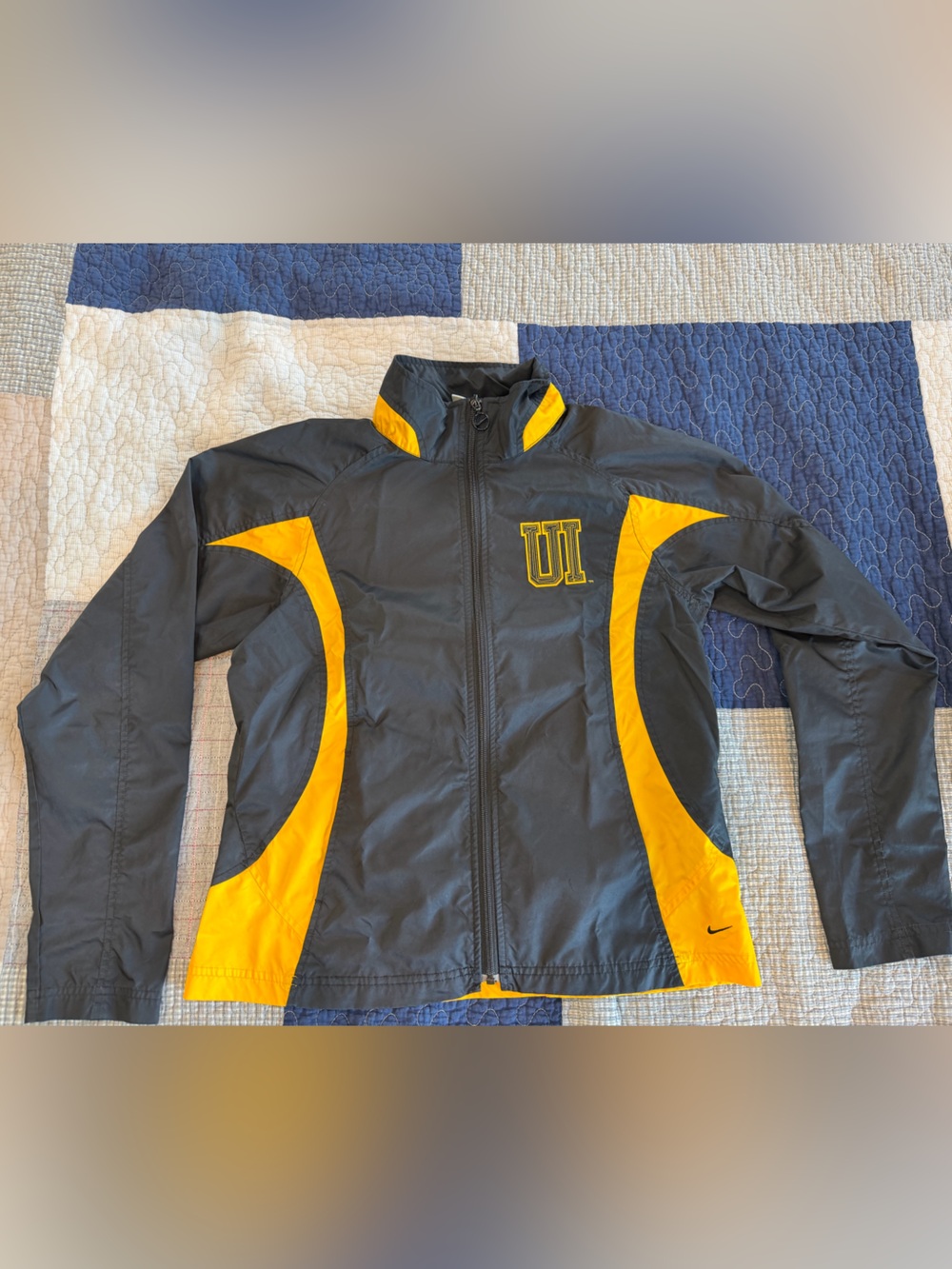 Nike Black and Yellow Utility Zip Jacket with UI Logo
